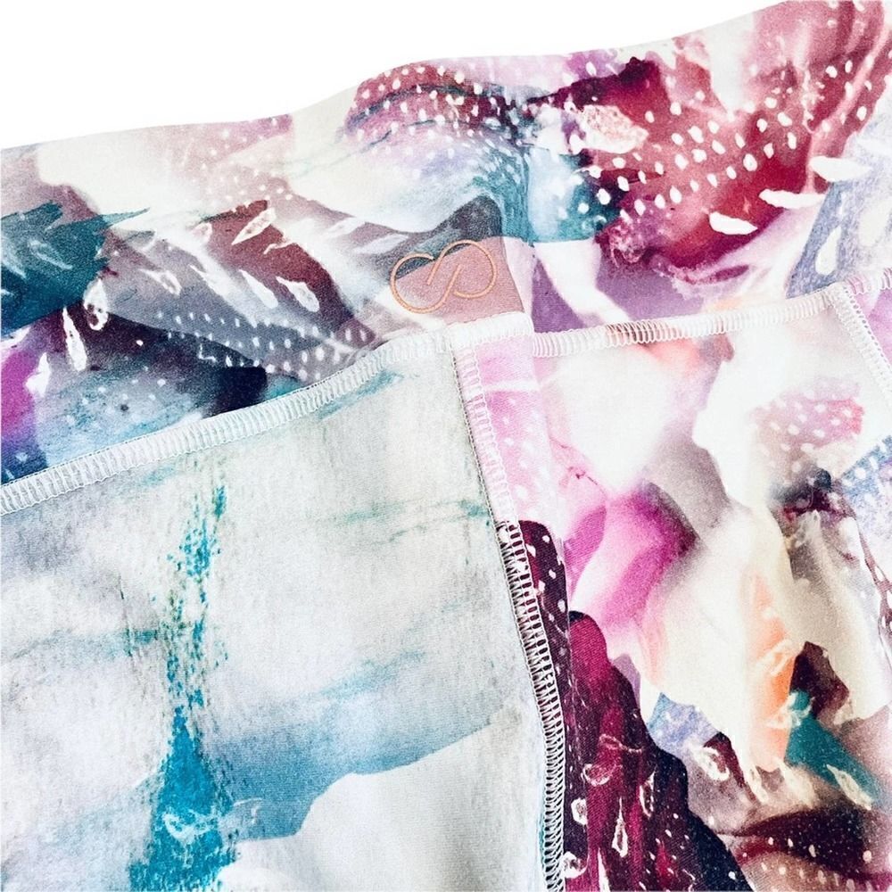 Calia by Carrie Underwood White Pink Abstract Print Leggings Small - Picture 3 of 6